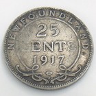 1917c Newfoundland Twenty Five 25 Cent Quarter Circulated Canadian Coin J640