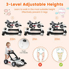 Homgx Baby Walker With Wheels  Convertible Baby Push Walker   Race Car Mode  Inf