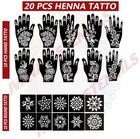 20 Pcs Mehandi Tattoo Stencil Mehndi Design For Women Girls And Kids 7x4 Inches