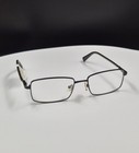 Rectangular Full Rim Black Metal Eyeglass Frames Unisex Adults 55-18-140