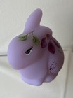Fenton Lavender Satin Glass Bunny - Hand Painted And Signed  S Waters