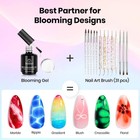 31pcs Nail Art Brush Set   Blooming Gel - Uv Led Aura Polish  Marble Effect Tool