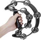 Zenison Double Row Tambourine - Ergonomic Handle   Metal Jingles Hand Percussion