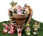 Fairy Garden Starter Kit Broken Planter Pot With 8 Miniature Fairy Figurines Set