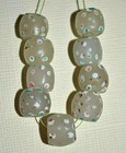 Antique Venetian White Lampwork Skunk Trail Decorated Eye Beads  African Trade