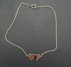 Vintage Sarah Coventry Double Heart Silver Tone Anklet Or Large Bracelet 9 Inch