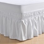Wrap Around Ruffled Lace Bed Skirt  Elastic Dust Ruffle With Adjustable Belts 