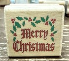 Wood Mounted Rubber Stamp Merry Christmas Theme 1 1 4    Block Scrapbooking Crafts