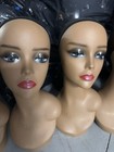 Realistic Female Mannequin Head Shoulder Wig Hat Jewerly Display Stand Tan Color