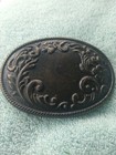 Vintage Floral Design Oval Western Belt Buckle Brass Or Bronze