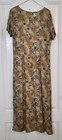 Vintage Studio Ease 90s Tan Flower Print Maxi Dress Size 10 Woman s
