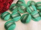 Lot Of 6 Vintage Green Two-tone Buttons With Shank 2 2 Cm Ref 875