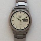 Vintage Seiko 5 Automatic 7009-8760 White Dial Angular Case Daini Mens Watch