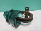 Vintage Telephone Pole Brookfield Green Glass Insulator With Steel Bracket