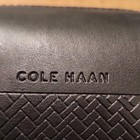 Cole Haan Black Toiletry Bag Travel Dopp Kit Brown Leather Zipper Pull