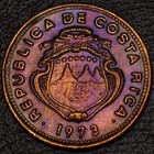 1973 Costa Rica 5 Centimos Gold  Blue    Purple Toning  l53-46 