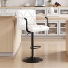 Set Of 2 Swivel Bar Stools Pu Leather w armrests back footrest height Adjustable