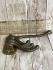 Antique Solid Brass Triple Swivel Swing Coat Hooks Wall Mounted Set Vtg 4 Hook