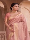 Organza Silk Dusty Pink Saree Zari Weave Saree sari