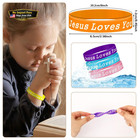 42pcs Jesus Loves You Silicone Bracelets Bulk Colorful Christian Jesus Rubber   