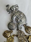 Elephant Brooch Pin W  Faux Diamond   Dangling Charms Zebra Clown Faces Unique