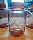 Ball Quart Pink Mason Jar   Antique Zinc Lid Collectible   Rose Collector s