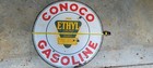 Original Porcelain Double Sided  early  Conoco Ethyl  rare 