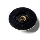 One Black  Knob With Skirt  Od   37 Mm For 6 Mm Shaft 0 25 Inch W chrome Inlay