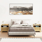 24  Rattan Nightstands Set Of 2  Oak Bedside Table Semi Open Cubby Farmhouse