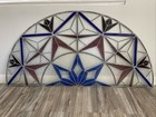 Beautiful  Old English Leaded Stained Glass Window 69 5    X 34   