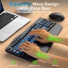 Wireless Keyboard And Mouse Combo  Ergonomic Keyboard With 6 Multimedia Keys  2 