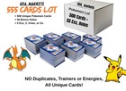 Usa_markets Pokemon Tcg 555 Card Lot 500 Unique  50 Holo  5 Ex v vmax gx