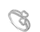 Micro Pave Heart Clear Cz Promise Ring New  925 Sterling Silver Band Sizes 4-10