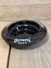 Vintage Olympia  Beer Ashtray Black Glass Advertising 4 1 8 Inches Hbd2