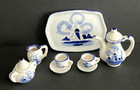 Vintage Delft Style Blue And White Miniatures Ceramic Tea Set 1 12 Dollhouse