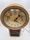 Vtg 1986 Miller High Life Lighted Beer Clock Breweriana Pull Chain 21 x12  Wood