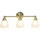25  Antique Brass 3-light Metal Bar With Frosted Cone Glass Shades
