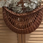 Vtg Wicker Hanging Flower Basket Country Rustic Cottage Style W Handle
