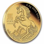 2026 Australia 1 2 Gram Gold Coin Lunar Horse Pf In Card  series Iii  Perth Mint