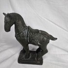 Ornate Antique Asian Bronze Imperial Horse Statue With Patina Decor Collectable