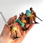 Vintage Set 8 Soldier Plastic Egyptians Character Pharaohs Old Toy Hand Painted