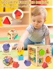 Montessori Toy For Toddlers  Shape Sorter For Babies  Wooden Shape Sorting Cube