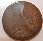 1775 English 1 2 Penny  error  Double Struck Coin   rare Old Error 
