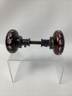 Vintage Cranberry Cut To Clear Glass Door Knob Swirl Starburst Red Ruby