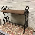 Antique Vtg Art Deco Cast Metal Vanity Bench Stool 24 1 4 X 11 3 4 X 20    Tall 