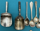 35 Pc Antique To Vintage Silverplate   Metal Small Spoons Scoops   Ladles