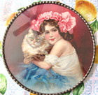 Victorian Flue Cover With Girl And Cat Germany