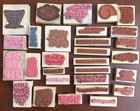 Friendship Encouragement Rubber Stamp Lot 29 Wood Mounted Sentiment Stamps