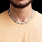 Solid 925 Sterling Silver Italian Rope Chain Mens Necklace 6 5mm - Diamond Cut