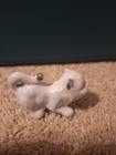 Small White Porcelain Crouching Playful Cat Kitten Figurine Sweet Face Vintage